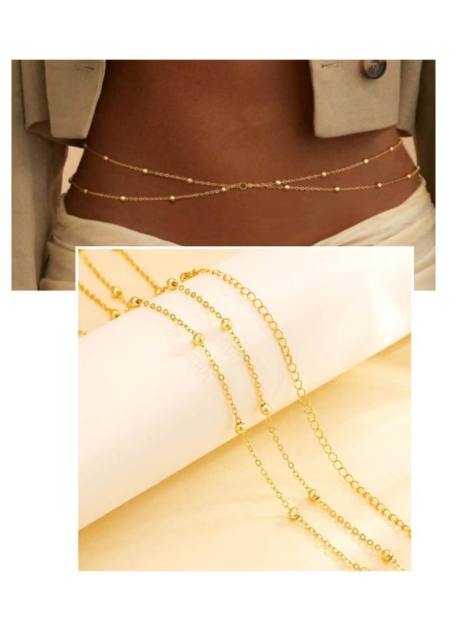 Women Waist Chain Elegant Design Belly Waist Chain Double Layer - Image 1