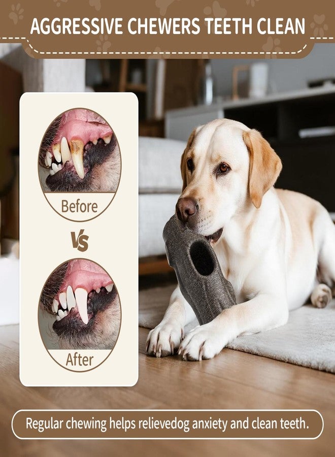 VOXGET Interactive Dog Treat Toy for Aggressive Chewers, Indestructible Enrichment Chew Toy for Puppy Teething, Frozen Treat Holder with Molds for Large Dogs Pets Keep Busy Reduce Anxiety -Gray - Image 2