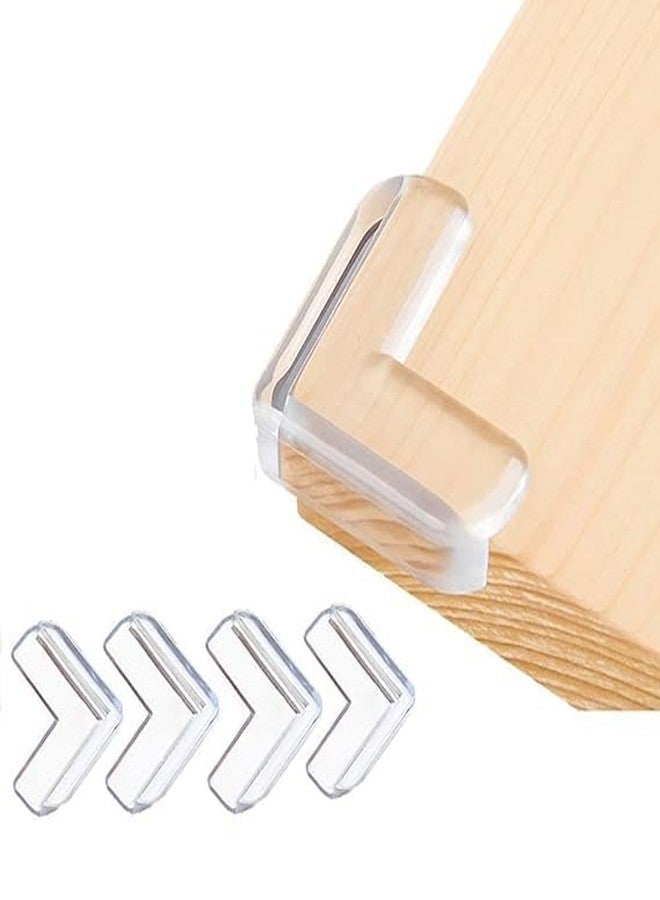 Botash 4 pcs Transparent Baby Safety Corner Protector Guards Bumper Cushion Rubber Head Injury Protector from Sharp Edge Furniture Wall Table Bed(1set/Multicolour) - Image 1