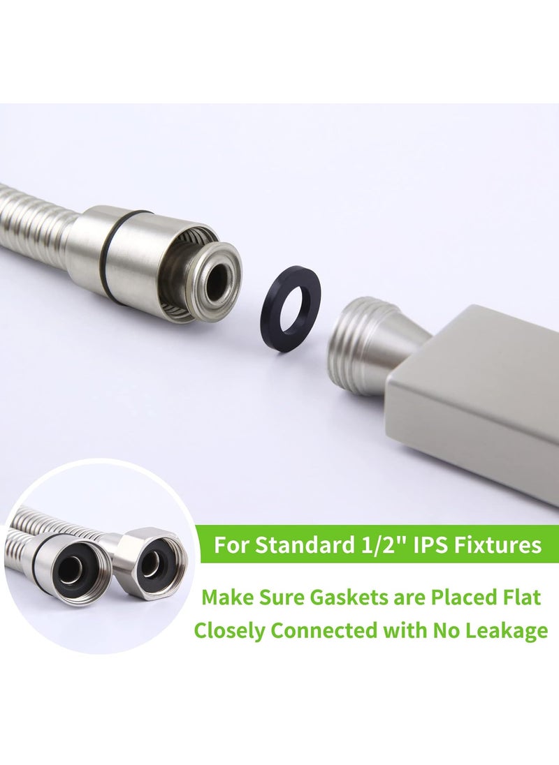 Angle Simple Shower Hose Brushed Nickel 59 Angle Simple Stainless Steel Replacement Shower Head Hose Flexible Hand Held Shower Sprayer Hose 12 IPS  - Image 4