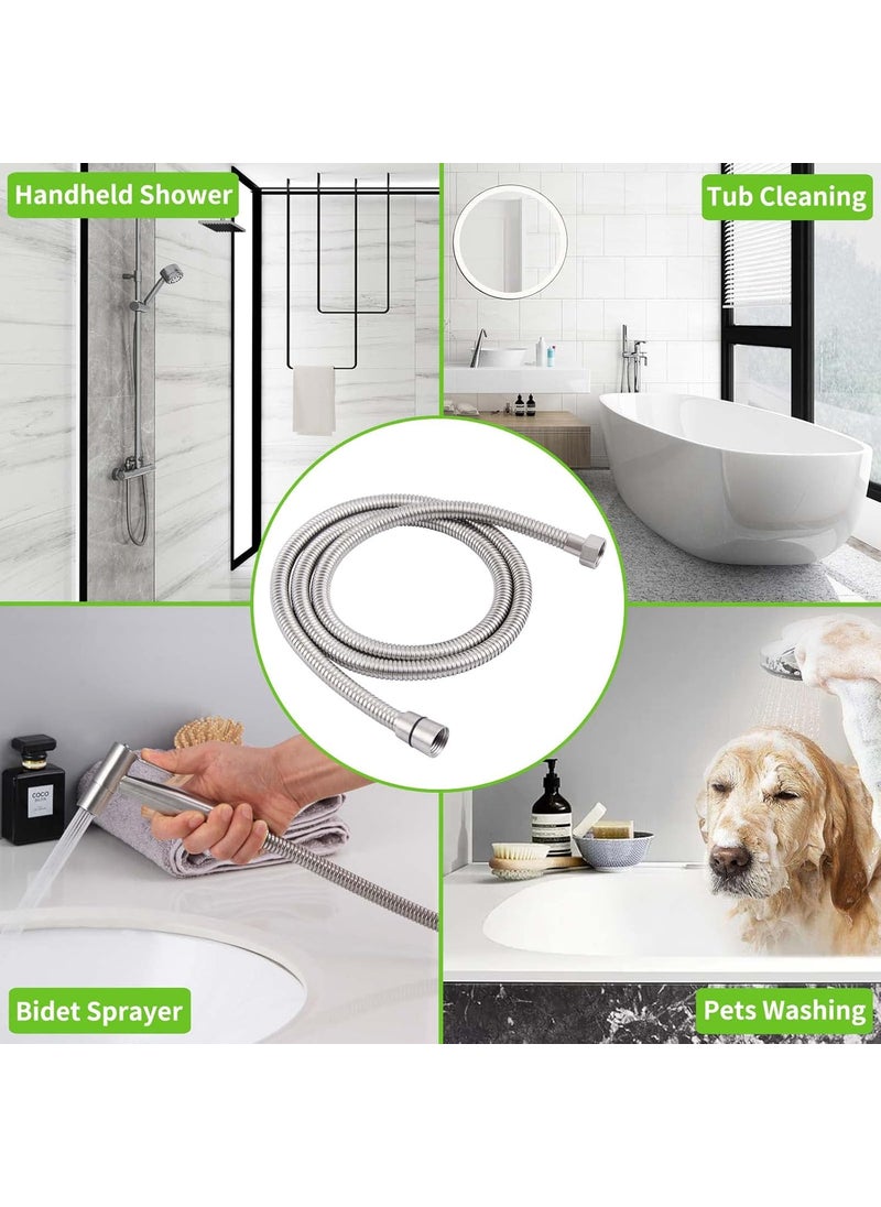 Angle Simple Shower Hose Brushed Nickel 59 Angle Simple Stainless Steel Replacement Shower Head Hose Flexible Hand Held Shower Sprayer Hose 12 IPS  - Image 3