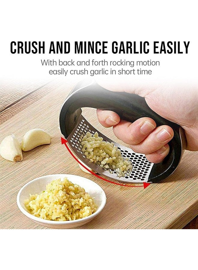 Baskety عصارة الثوم باسكتي، كسارة الثوم، ضاغط الثوم من الفولاذ المقاوم للصدأ، كسارة الثوم من الفولاذ المقاوم للصدأ، قاطع الثوم من الفولاذ المقاوم للصدأ، آمنة للغسل في غسالة الصحون - Image 4