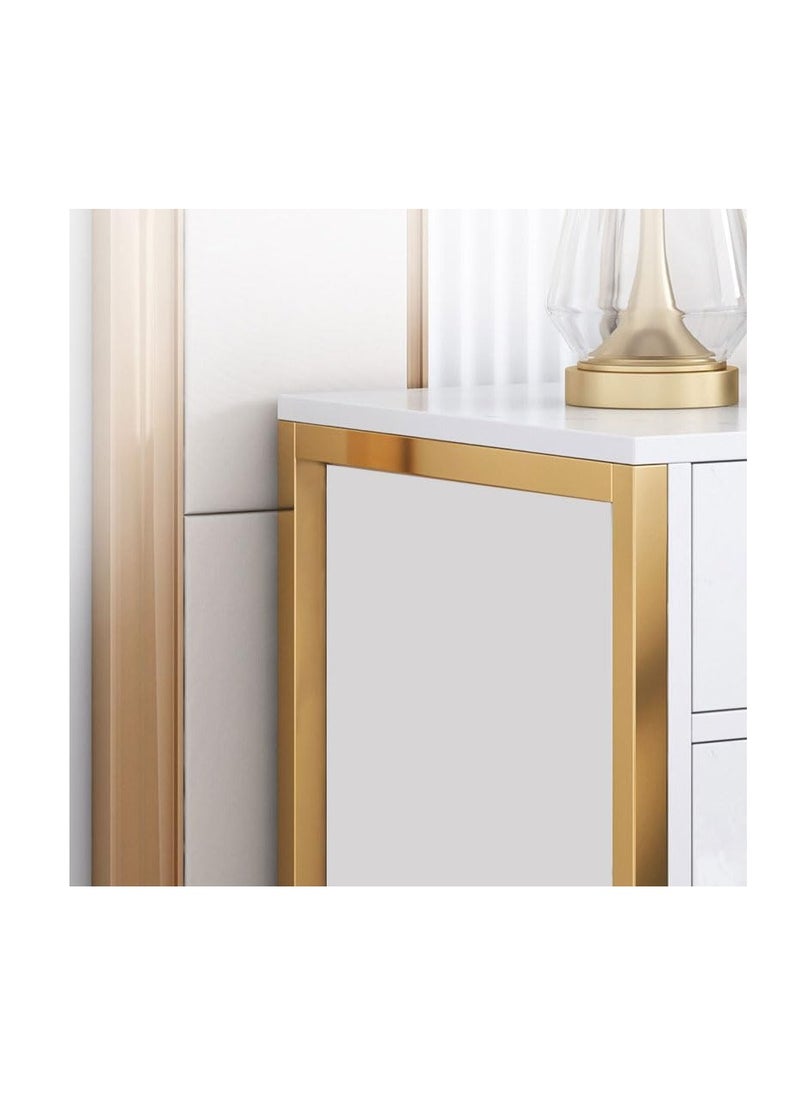 Generic - 3 Drawers Nightstand Table Bed Side Table With Drawer For Bedroom Metal Frame Bedside Table with Storage Living Room Sofa End Table for Small Space Home Storage Cabinet Desk (CT4-White) - Image 1