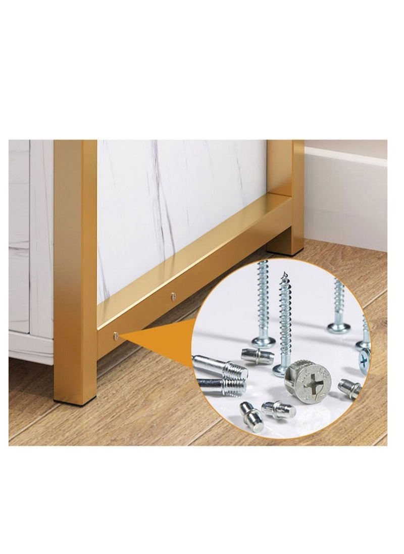 Generic - 3 Drawers Nightstand Table Bed Side Table With Drawer For Bedroom Metal Frame Bedside Table with Storage Living Room Sofa End Table for Small Space Home Storage Cabinet Desk (CT4-White) - Image 1