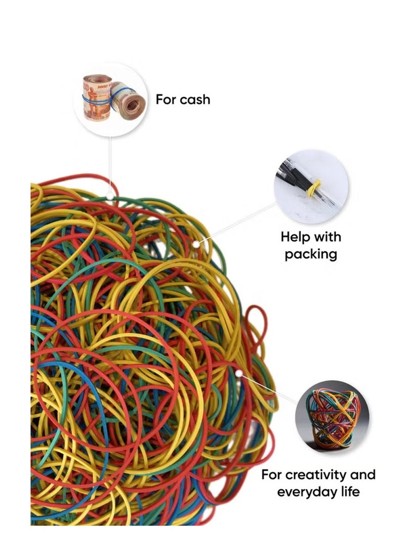 ErichKrause 600-Piece Rubber Bands Assorted Colours 500gm Content - Image 2