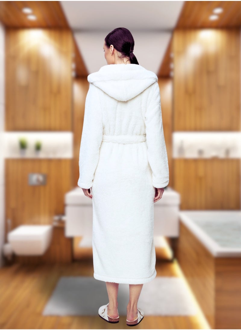 1Chase - Luxury Hooded Bathrobe for Adults - Ultra Soft, Absorbent, Hotel & Spa Quality, White Cotton Robe for Men & Women - Image 1