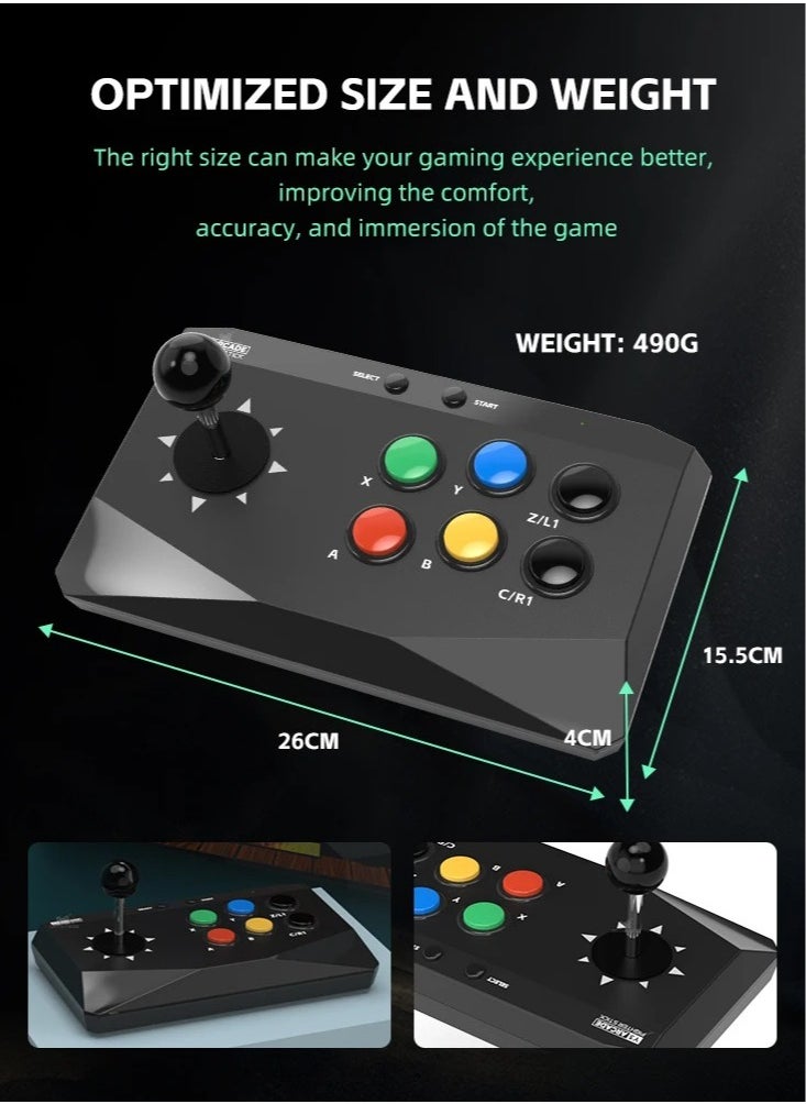 DATA FROG - Arcade Fighter Stick, 2.4G Wireless Video Game Console Controller, Comfortable And Accurate Gaming Joystick, Compact Portable Game Arcade Keyboard For Pc Android Tv Box, (2pcs) - Image 1