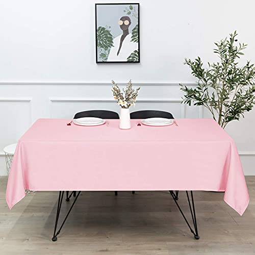 ATOOTFUSION Premium Soft Cloth Rectangular Tablecloth – 40" x 60" | Elegant & Durable Wedding, Party, Event, and Patio Table Cover (Pink) - Image 3