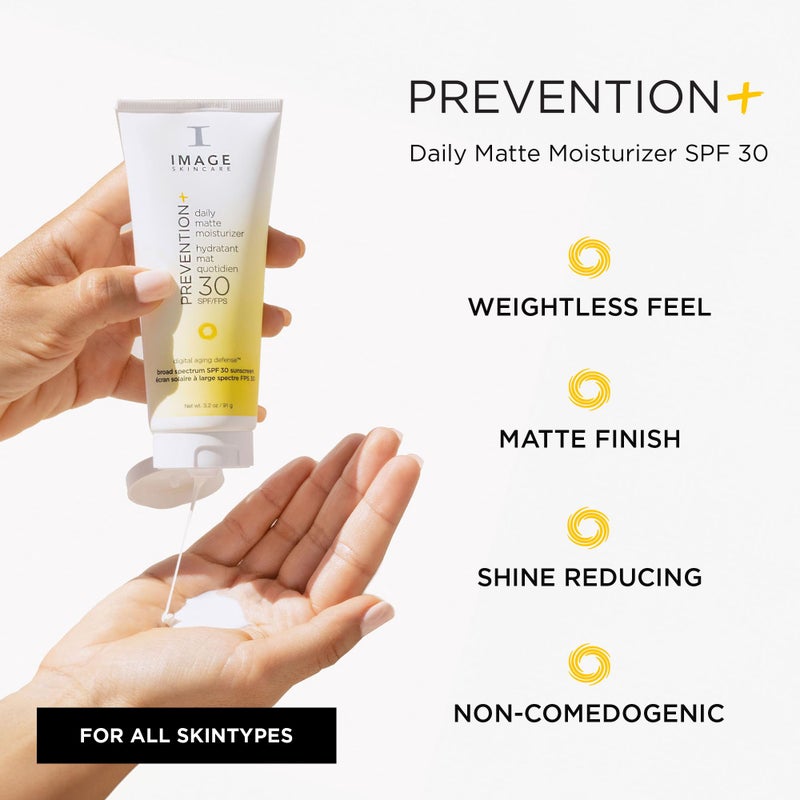 IMAGE Skincare, PREVENTION+ Daily Matte Moisturizer SPF 30, Zinc Oxide Mattifying Face Sunscreen Lotion, Amazon Exclusive, 3.2 oz - Image 2