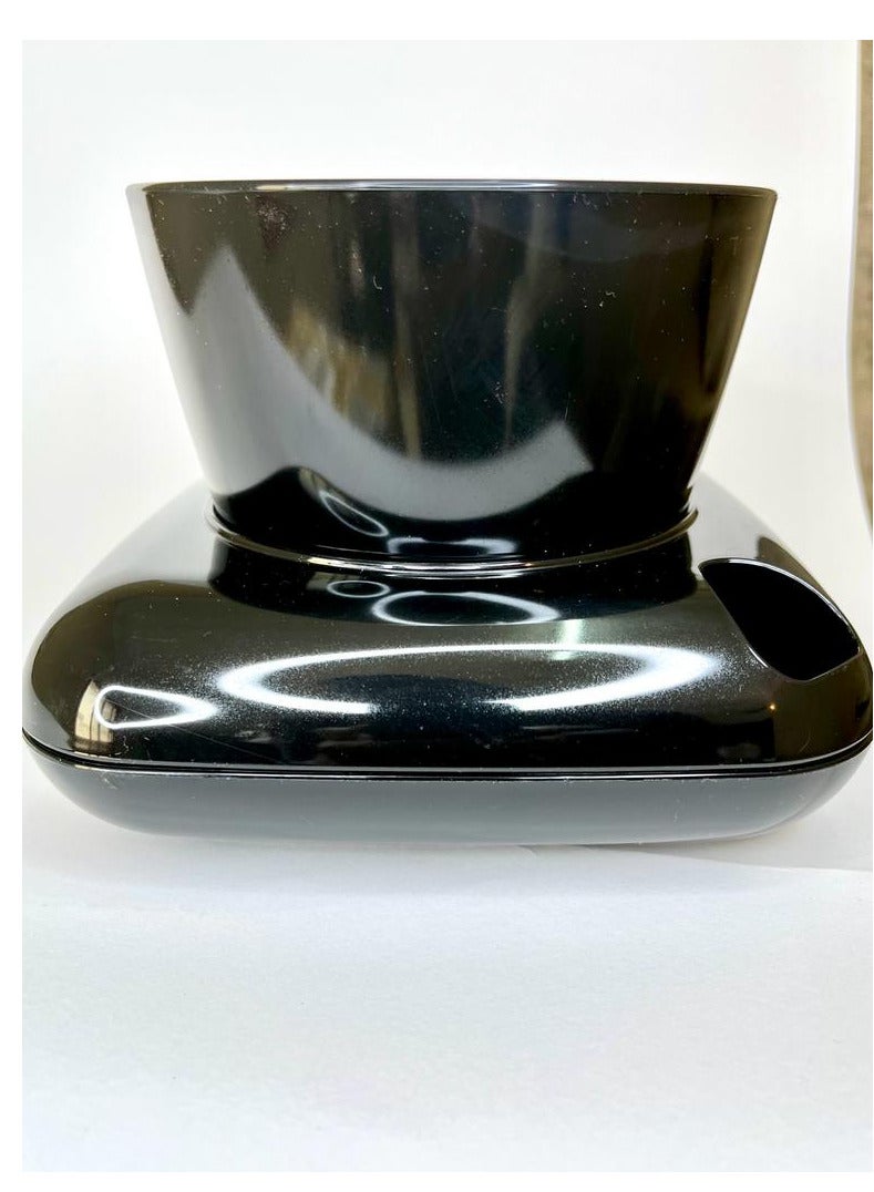 بوليوورك وعاء للنباتات والزهور,  اناء ديكور داخلي, مقاس 19.5سم دائري, لون أسود لامع, 4 فتحات تصريف, جالا بوليورك  - Image 1