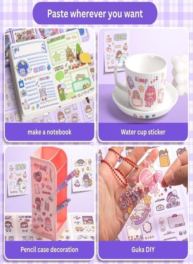 FAMOUS QUALITY Long Box Stickers-200 Sheets Kawaii Aesthetic Stickers for Scrapbooking, Journaling, DIY Crafts & Gifts-Cute Girls Travel-Themed Paper Stickers for Kids,Teens & Stationery Lovers - Image 3
