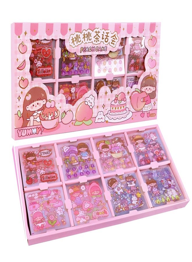 FAMOUS QUALITY Long Box Stickers-200 Sheets Kawaii Aesthetic Stickers for Scrapbooking, Journaling, DIY Crafts & Gifts-Cute Girls Travel-Themed Paper Stickers for Kids,Teens & Stationery Lovers - Image 1