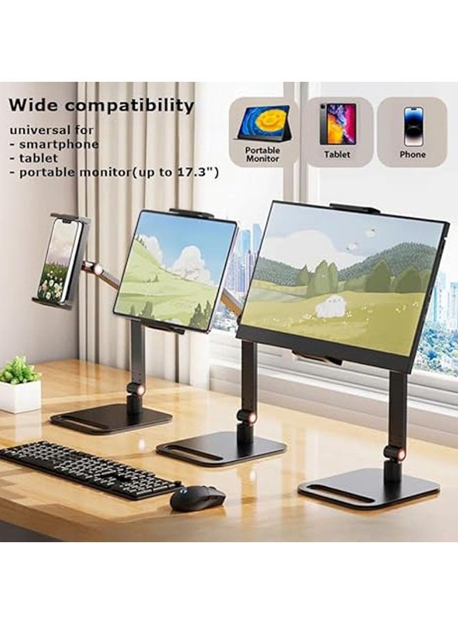 Portable clip-on mount for monitor/tablet/iPad, 360° rotatable, sturdy base for 12 to 17.3 screens (both arms) - Image 3