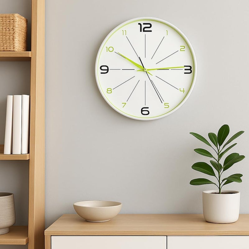 FITTO Elegant Wall Clock – Stylish Modern Timepiece for Home Decor, Large Numbers, Silent Quartz Movement, Battery Operated, Perfect for Living Room, Office, and Bedroom - Image 2