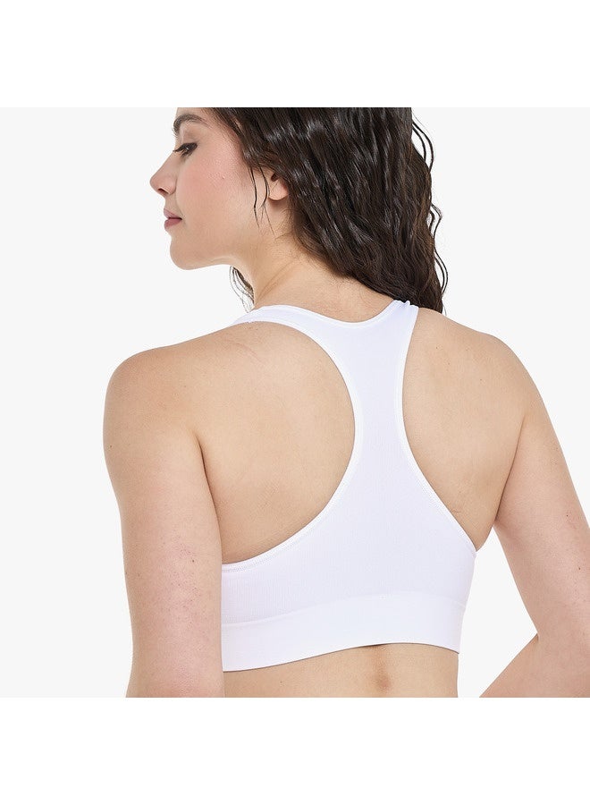 هينز حمالة صدر هينز نسائية مريحة بتصميم سباق أبيض مقاس كبير - Image 3