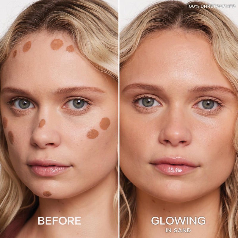 Saie ساي ديو برونز - برونزر سائل بتركيز ناعم + كونتور سائل - غني بالجليسرين المستخرج من النباتات لسهولة الدمج + تغذية عميقة للبشرة - رمل (0.4 أونصة)  - Image 3