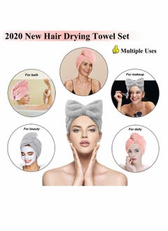 Excefore Microfiber Hair Towel Wrap Set - Microfiber Hair Towel for Drying Curly, Long & Thick Hair with Makeup Headband for Women  - Image 2