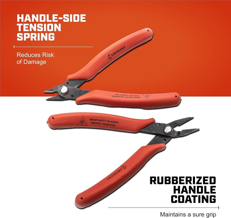 Crescent Shear Cutter Mini Pliers Set - Electrician Tool for up to 20-Gauge AWG Soft Wires (0.8 mm) - Premium Hand Tool - 2-Piece Set - S2KS5NN - Image 3
