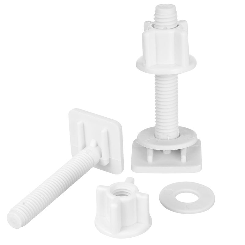 Toilet Seat Installation Kit with Screws Nuts Washers 2 Pack Plastic Hinge Replacement - Image 2