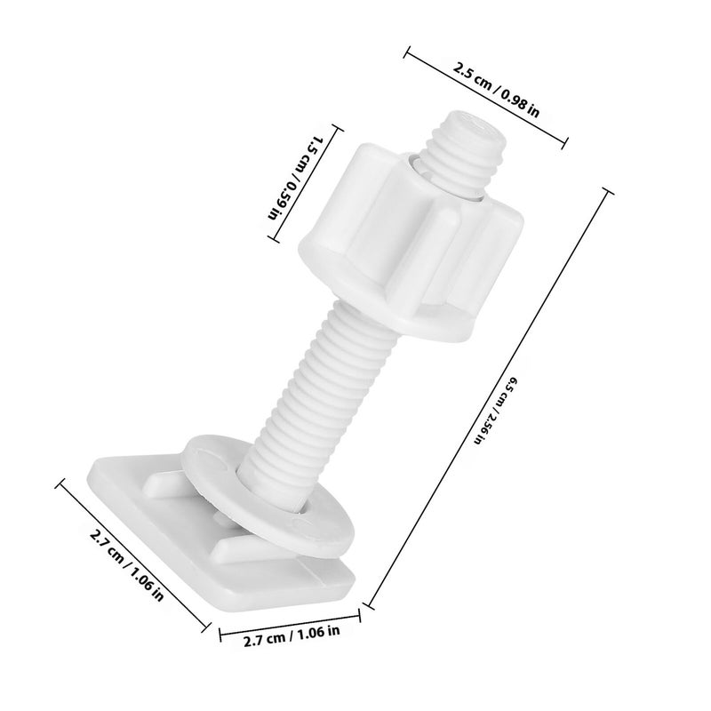 Toilet Seat Installation Kit with Screws Nuts Washers 2 Pack Plastic Hinge Replacement - Image 3