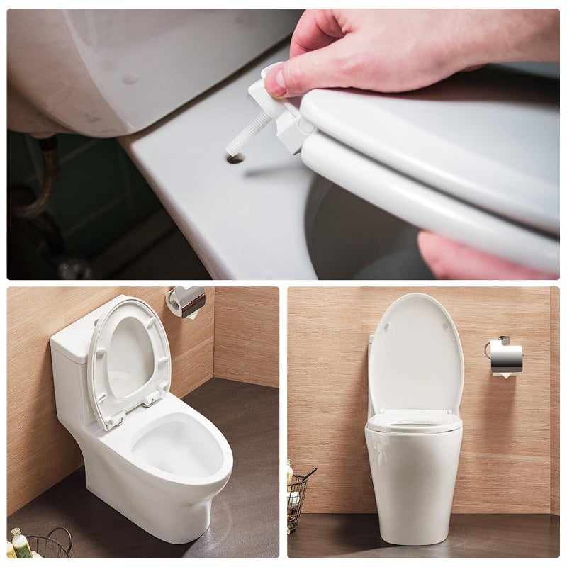 Toilet Seat Installation Kit with Screws Nuts Washers 2 Pack Plastic Hinge Replacement - Image 5