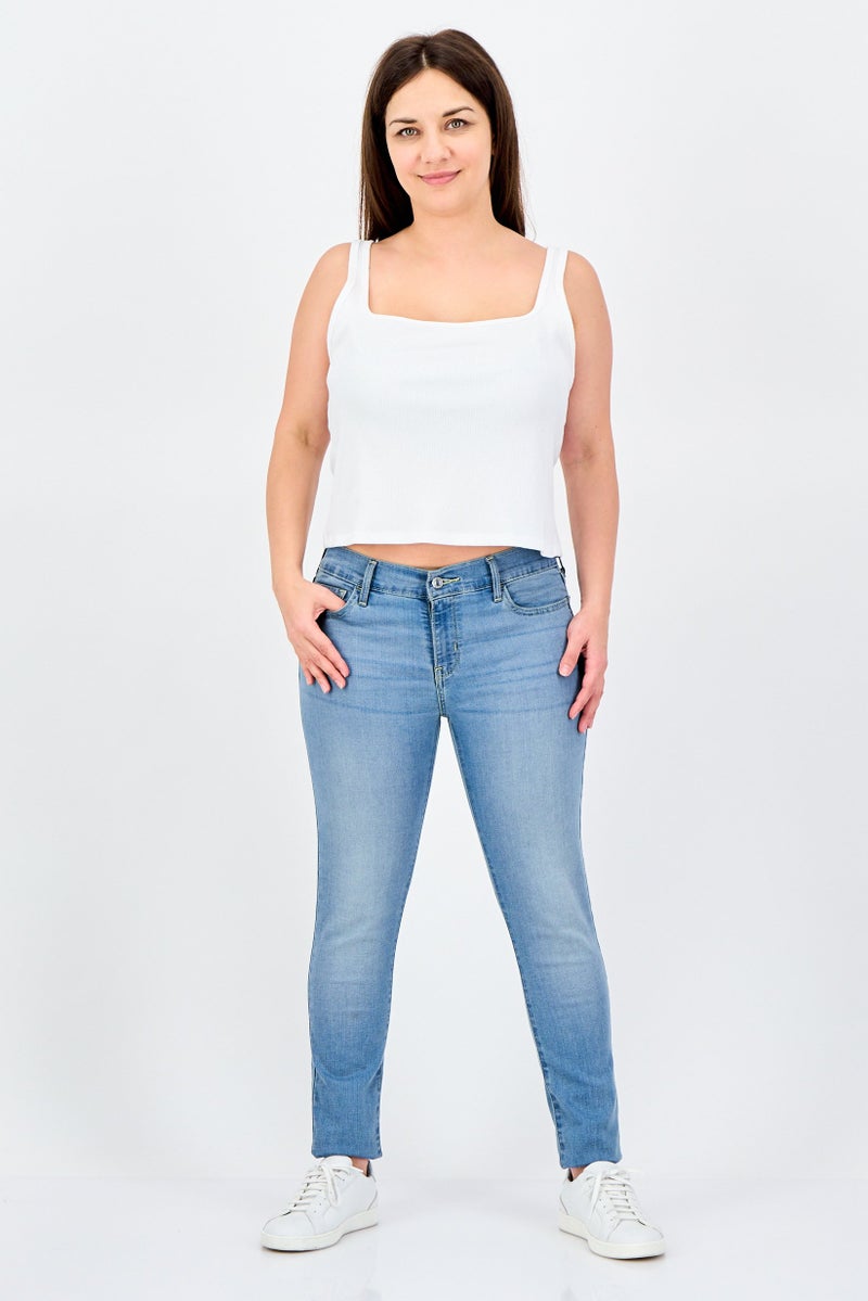 Aeropostale Women Square Neck Sleeveless Plain Tank Top, White - Image 4