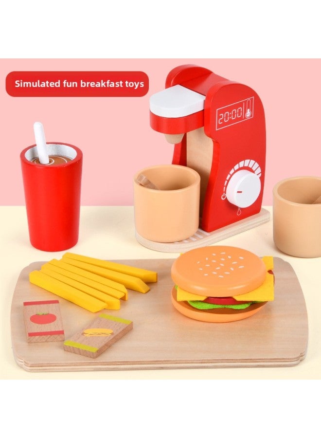 ألعاب المطبخ تناسب الأطفال محاكاة اللعب منزل الإفطار آلة الخبز آلة عصارة قطع الفاكهة الموسيقى 3-12 سنة اللون: محاكاة آلة القهوة - Image 2