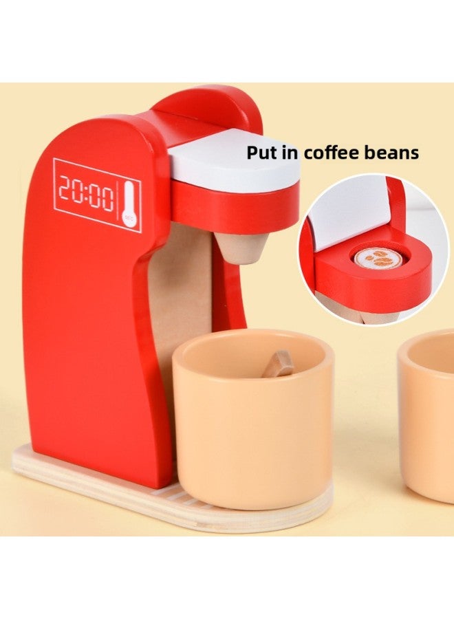 ألعاب المطبخ تناسب الأطفال محاكاة اللعب منزل الإفطار آلة الخبز آلة عصارة قطع الفاكهة الموسيقى 3-12 سنة اللون: محاكاة آلة القهوة - Image 4