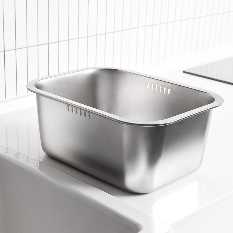 WAGENSTEIGER Portable Washingup Bowl 10Liters 264Gallons Large Stainless Steel Dishpan Multipurpose Kitchen Sink Bowl Dish Tub Vegetable Washing Basin 14L x 104W X 59H inches