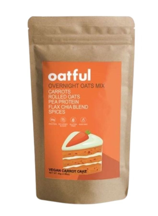 Oatful Vegan Carrot Cake Protein Overnight Oats Mix 85g - Image 1