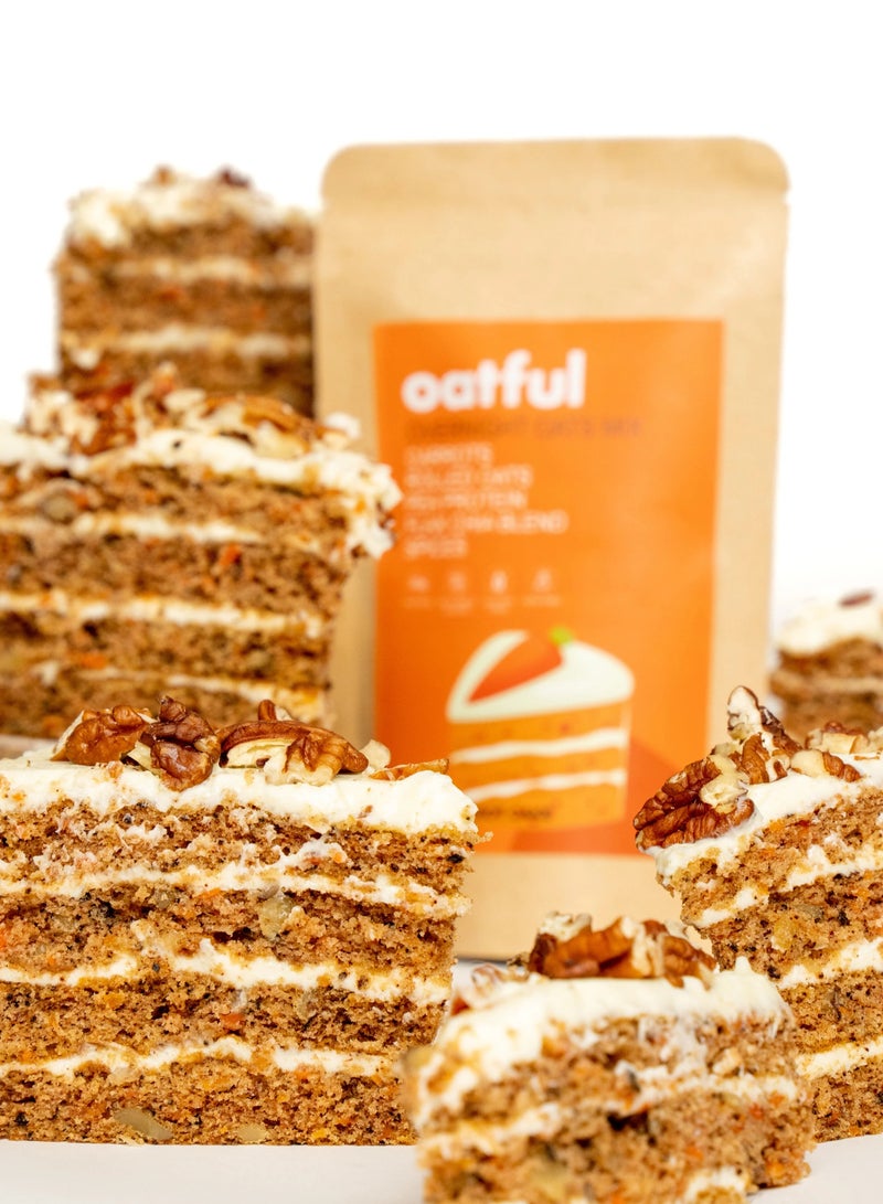 Oatful Vegan Carrot Cake Protein Overnight Oats Mix 85g - Image 3