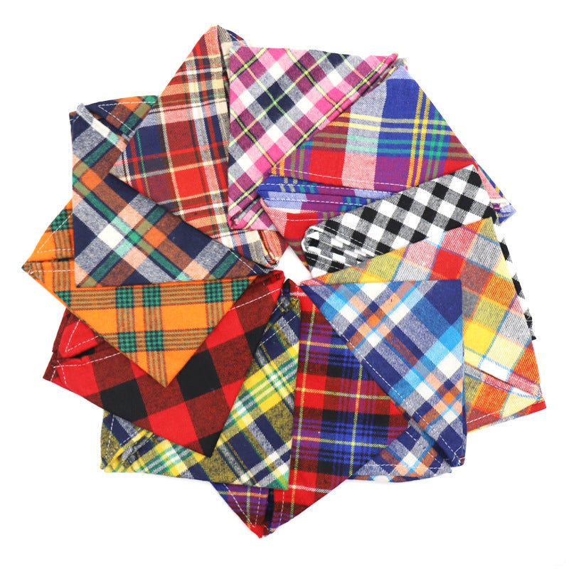 New 30 Colors Thickeneded Scottish Velvet Plaid Triangle Towel Baby Saliva Towel Can Be Combined With Pet Triangle Towel - Image 2