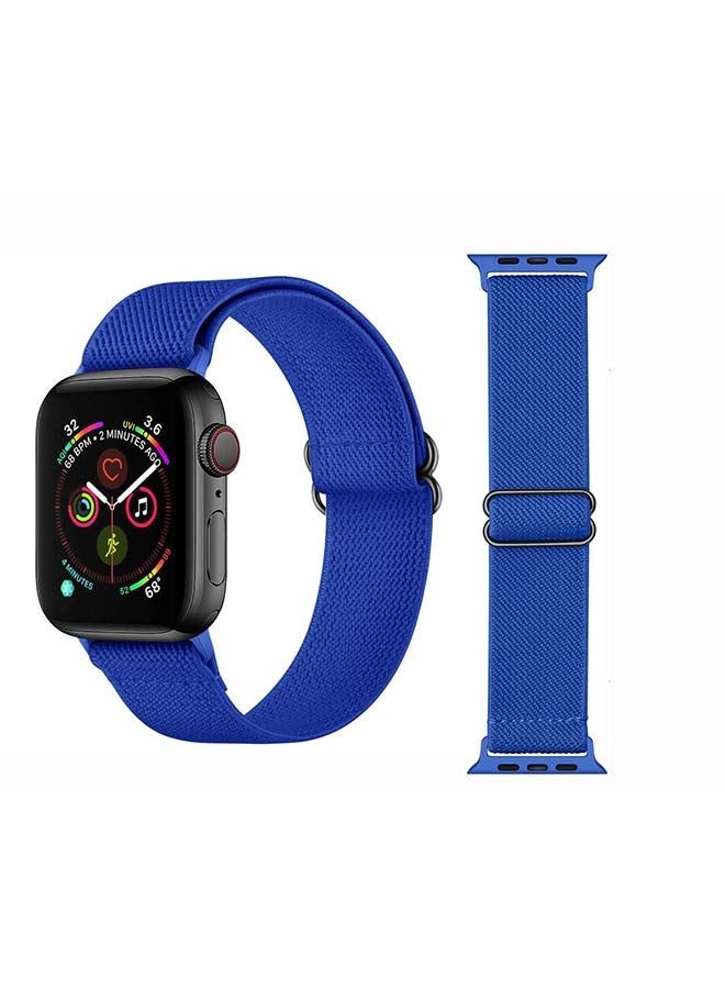 vesus Solid Adjustable Braided Solo Band for Apple Watch Series 6/SE/5/4/3/2/1 44/42mm Blue
