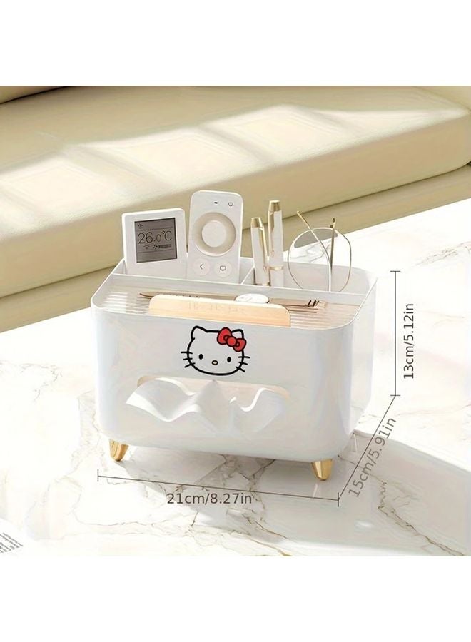 Hello Kitty Tissue Box Holder Creamy White Decorative Lid Space Saving Organizer - Image 4