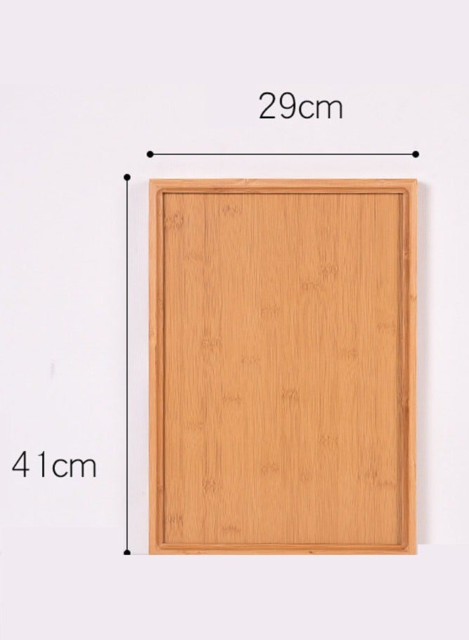 INSENSE Breakfast tray, bamboo tray, fruit decoration tray, tea and snack tray, coffee, dry breakfast, bathroom, rustic style - Image 2