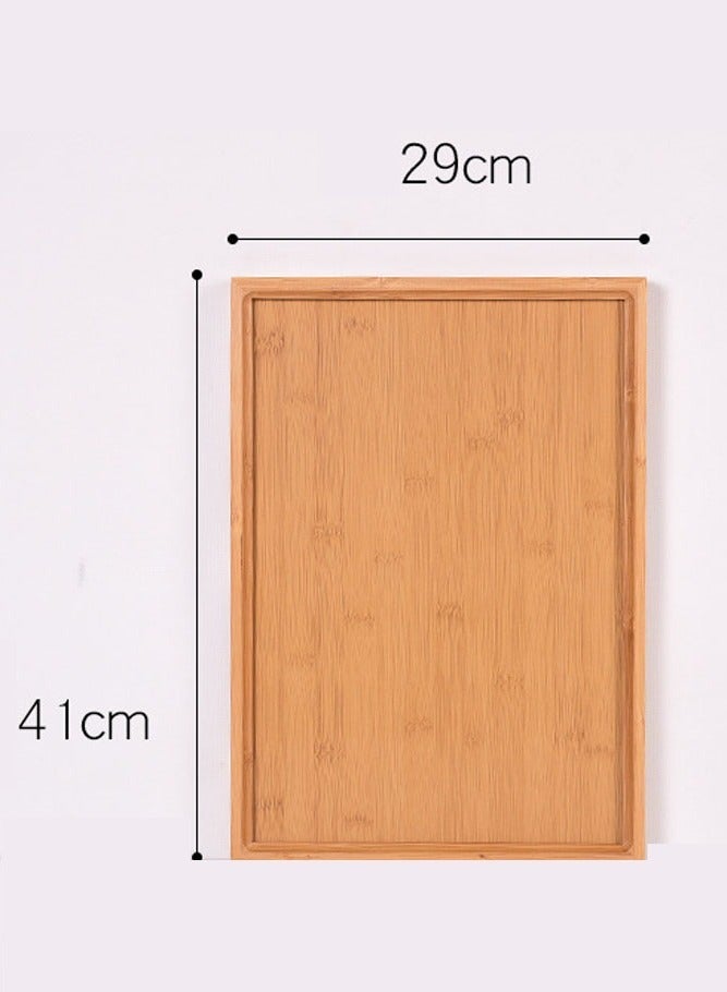 بالمعنى صينية إفطار خيزران فاخرة من [Brand Name] - صينية تقديم مستطيلة بمقابض للسرير، القهوة، والوجبات الخفيفة (41 × 29 سم) - Image 4