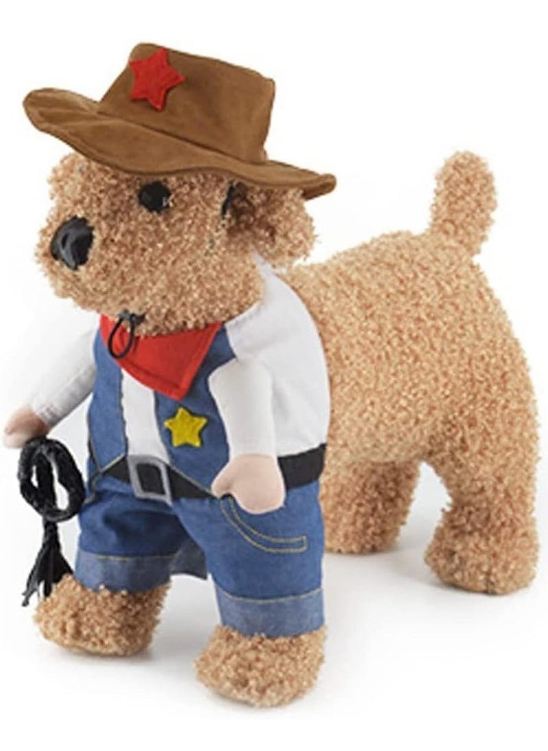 Geustos - Pet Costume Dog Cat Costumes Clothes Cosplay Funny Apperal Outfit Clothing for Kitten and Puppy Cowboy S - Image 1
