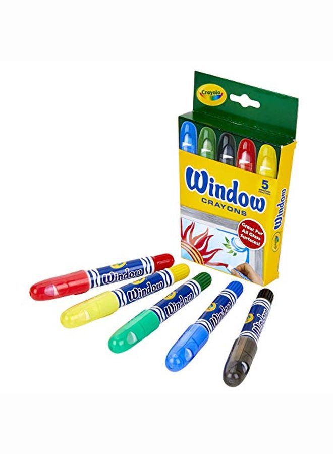 Crayola أقلام شمع قابلة للغسل للنوافذ متنوعة 5 قطع - Image 4
