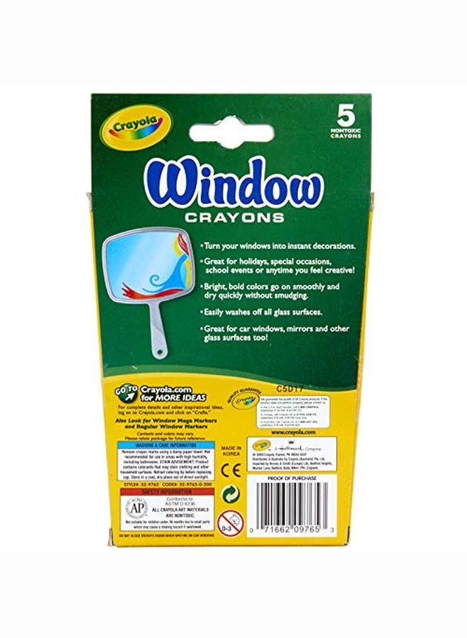 Crayola أقلام شمع قابلة للغسل للنوافذ متنوعة 5 قطع - Image 3