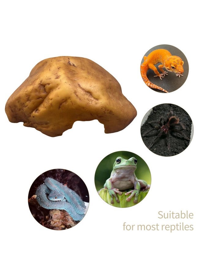 Generic Generic Reptile Resin Hideout - Simulation Rock Cave for Snakes, Lizards, Geckos and Amphibians, Terrarium Habitat Decor and Tank Accessory (Medium), As Photo  - Image 2