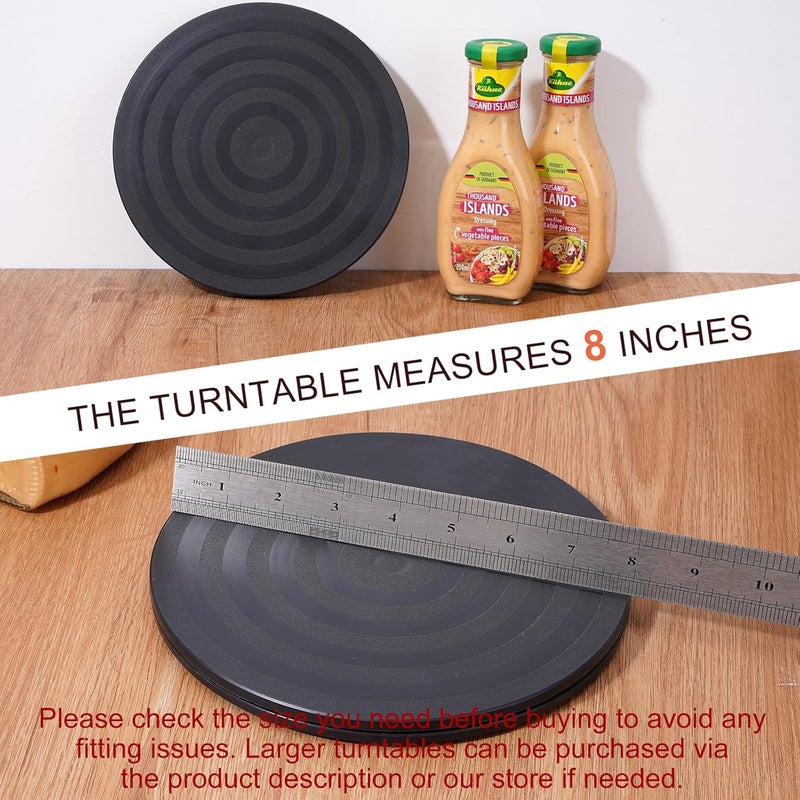 Eichzer 8 Inch Lazy Susan Turntable Organizer, Premium Heavy Duty Rotating Swivel Stand with Steel Ball Bearings for Model/Rotating Plants/Crafts Stand/TV/Monitor/Laptop (360˚ Rotation) - Image 5
