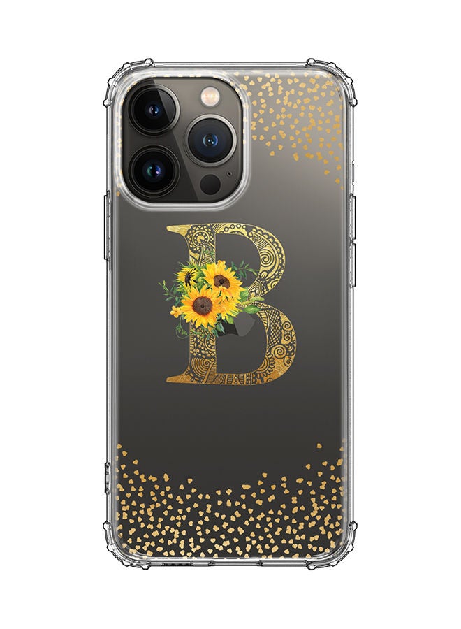 Stylizedd Monogram Design Classic Clear Cover for Apple iPhone 13 Pro Case Soft TPU Gel Thin Transparent Flexible Cover - B - Image 1