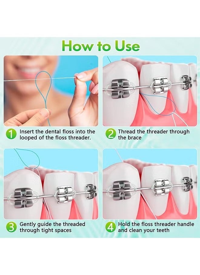 Realfrog 300PCS Floss Threaders,Essential Tool for Maintaining Oral Health with Braces, Bridges, and Implants  - Image 4