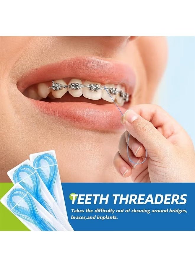 300PCS Floss Threaders,Essential Tool for Maintaining Oral Health with Braces, Bridges, and Implants