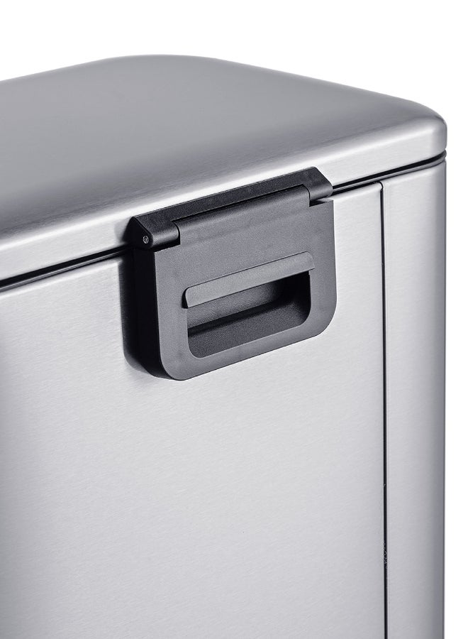 ايست من نون سلة مهملات بدواسة سعة 50 لتر مع إغلاق ناعم وطلاء مقاوم لبصمات الأصابع – فضي 42.8×35.5×62 سم - Image 4