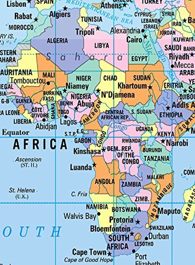 Cool Owl Maps World Wall Map Political Color Poster 22"x17" - Large Type Rolled Paper - Image 2