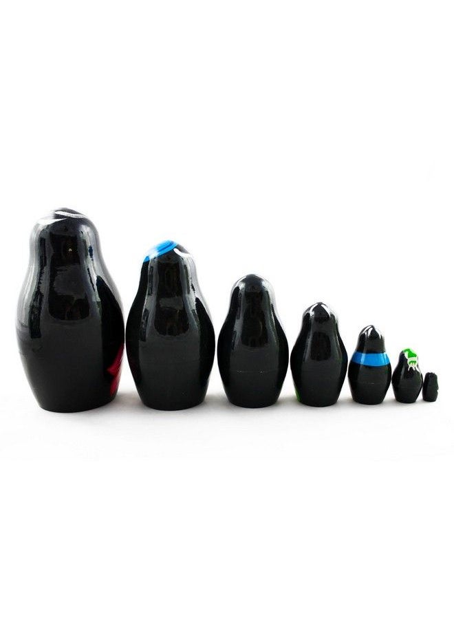 Matryoshka Russian Nesting Doll Babushka Beautiful Family Penguins Set 7 Pieces Pcs Hand Painted Handmade Souvenir Gift Handicraft  - Image 4