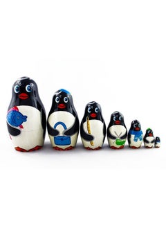 Generic Matryoshka Russian Nesting Doll Babushka Beautiful Family Penguins Set 7 Pieces Pcs Hand Painted Handmade Souvenir Gift Handicraft  - Image 2
