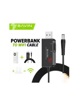 BAVIN PC812 Powerbank To Wifi Router Modem USB Booster Power Cable 1 Meter DC 5V to 9V/12V - pzsku/Z28BB03B1A1FD7E464B82Z/45/_/1686737165/f3bfbed4-1bef-43ba-ab50-4b2b042a4d67