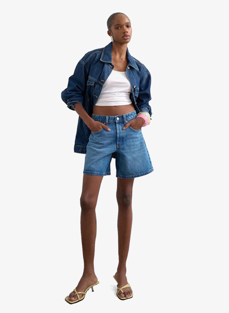 TOPSHOP Casual High Rise Denim Shorts - Image 4